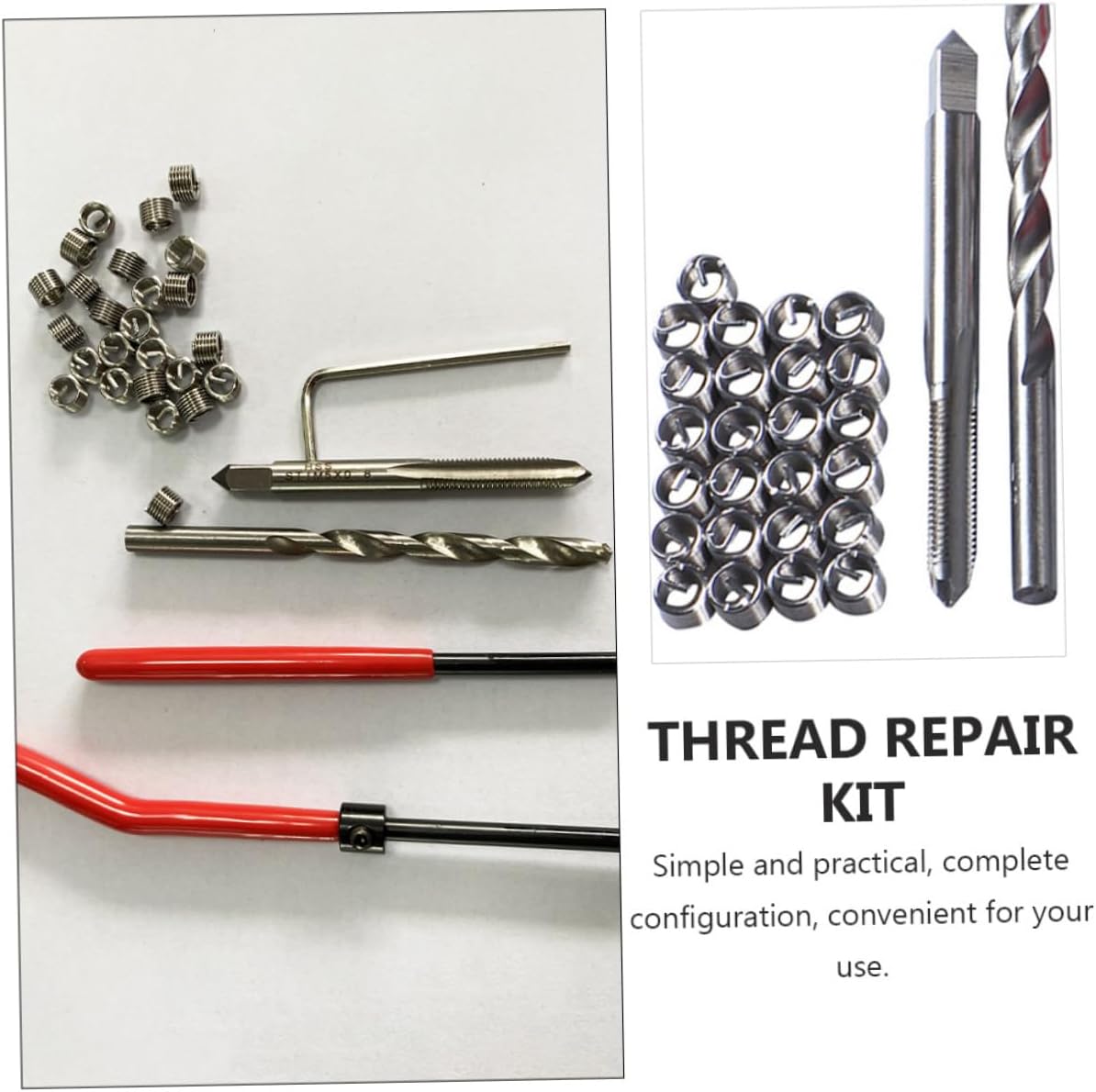 Cabilock 30Pcs Thread Repair Kit Inserts Durable Tools for Automotive and Engine Thread Restoration Thread Repair