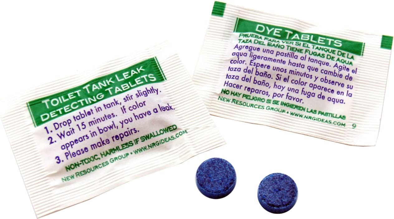 New Resources Group Blue Dye Leak Tablets Toilet Detection Multi-Use Test Tracer 2-Packs Silent Leaks (250)