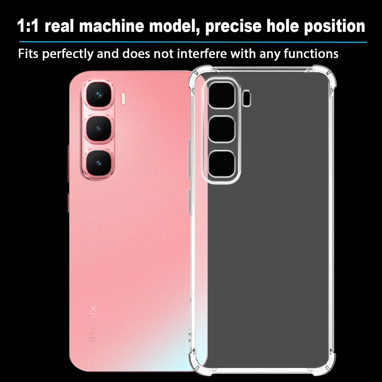 Image showing the raised lip design for screen and camera protection, with measurements.