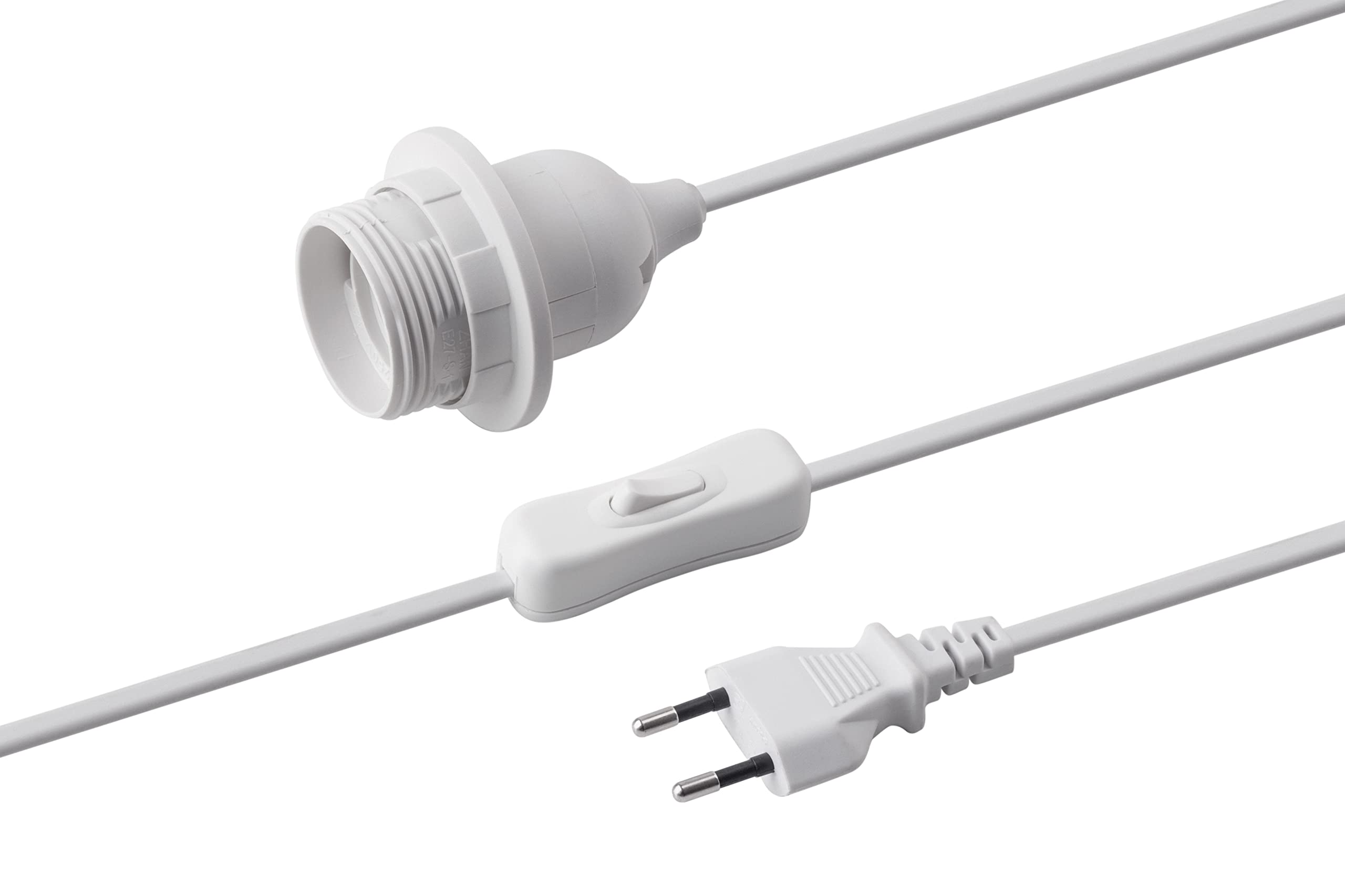 Image secondaire de Douille E27 avec Interrupteur 3,5 m - Blanc pour Projets de Bricolage