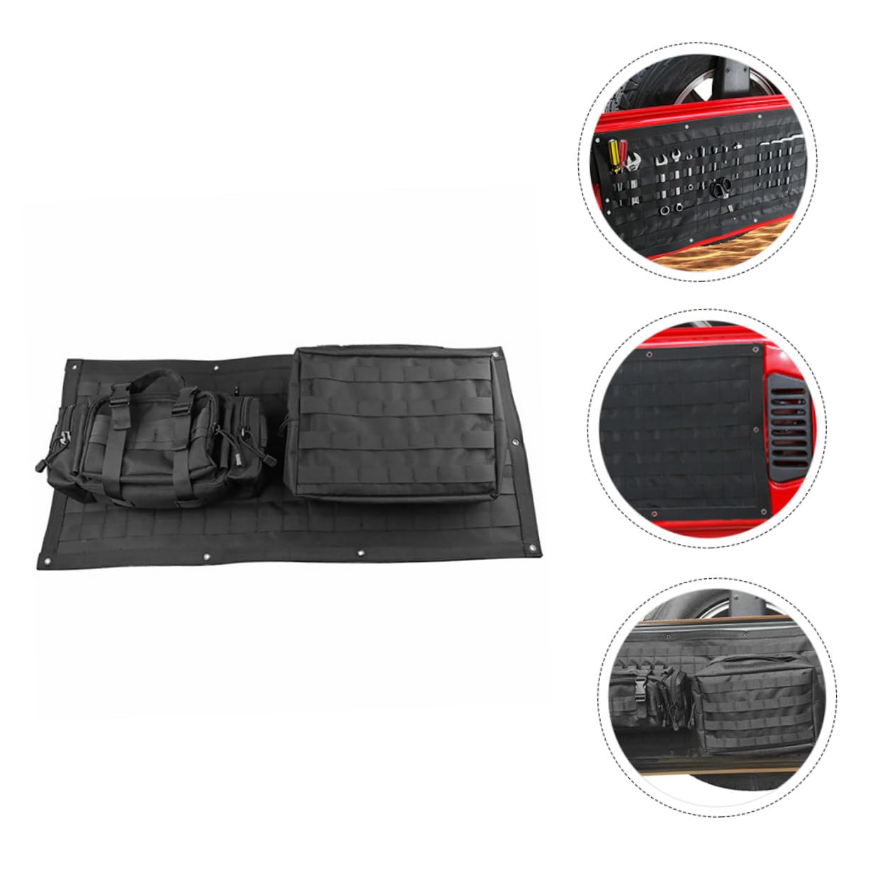 LIFKOME Borsa da Porta Posteriore Fuoristrada Multifunzione in Nylon Nero