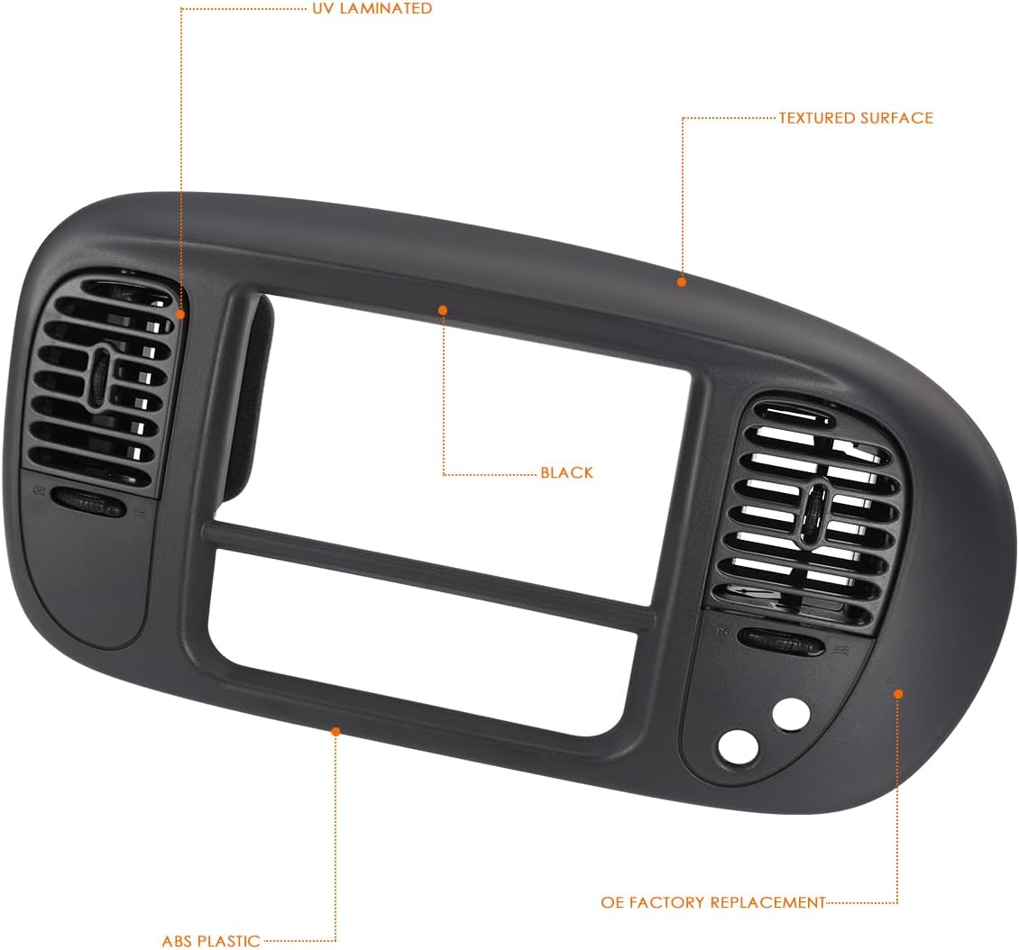 Factory Style Dashboard Panel Cap Bezel Compatible with 97-04 Ford F-150 Heritage Expedition 2WD,Black