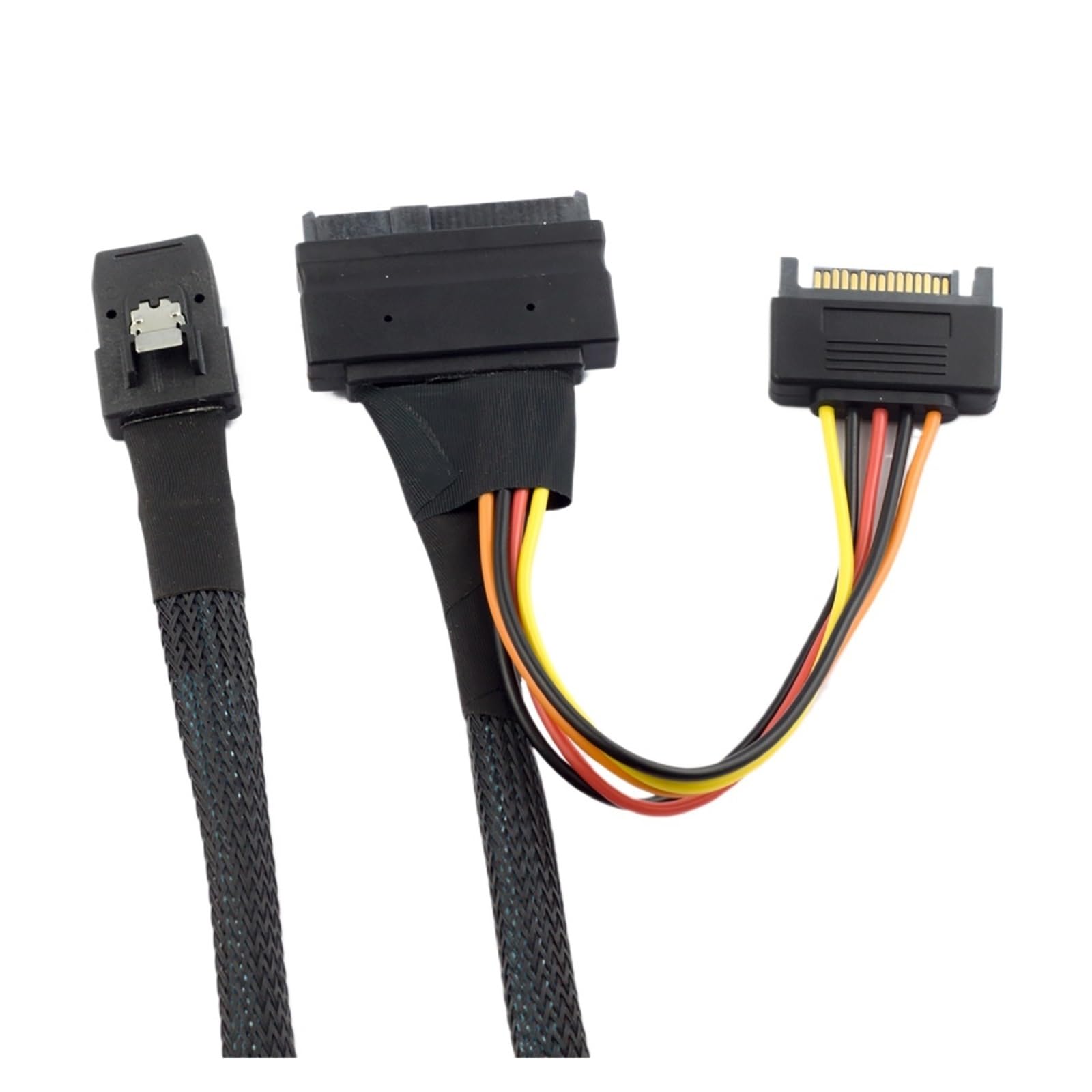 Kabel zasilający męski SATA 1,0 m MI NI S*A*S HD SFF-8087 36P do S*A*S U.2 SFF-8639 68P żeński