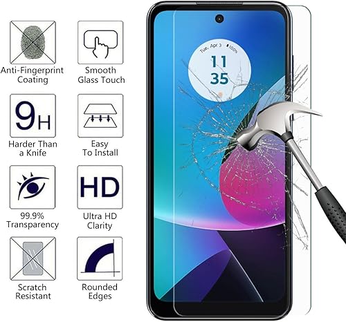 Miniatura 2 de Funda para Motorola Moto G Play (2023) con 2 protectores de pantalla de vidrio templado, diseño de animales, funda protectora delgada de silicona a