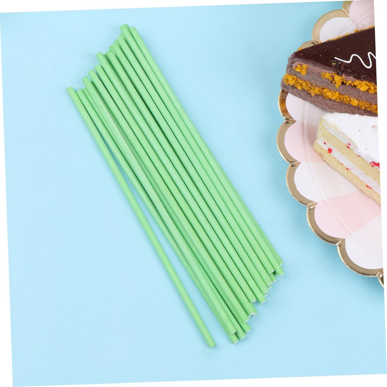 2 Packs of 200pcs Colored Paper Lollipop Sticks, Candy Making
