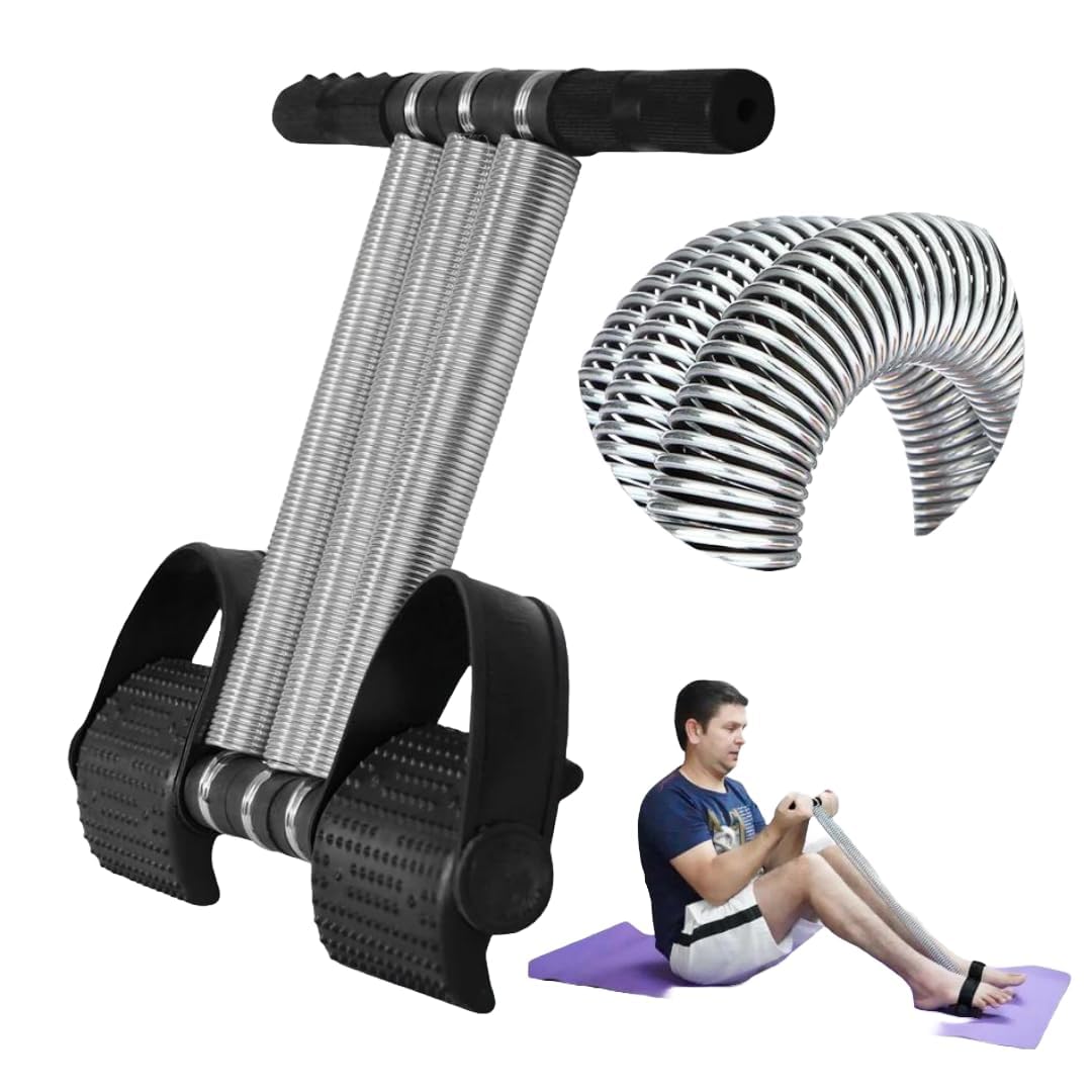 Tummy Trimmer For Men Women Waist Trimming Bicep Triple Stainless Steel Spring Heavy Duty Home Gym Workout (Multicolor)-image-23