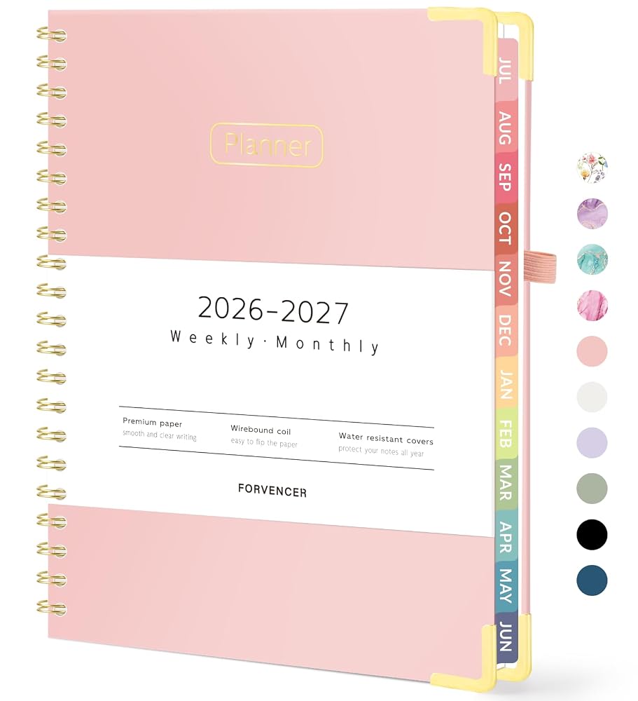 Forvencer Academic Planner 2026-2027, Calendar Jul 2026-Jun 2027, 8.5"x11"