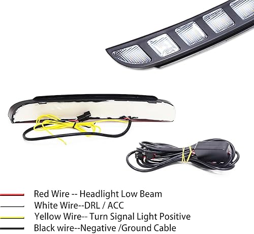 Miniatura 4 de GTINTHEBOX Para 2016 2017 2018 2019 Parachoques delantero DRL antiniebla luces de conducción secuencial de señal de giro Switchback ámbar y blanco