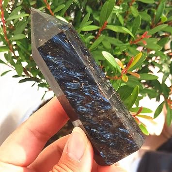 1pcs Crystal Wand Natural Astrophyllite Obelisk Quartz Tower Stone Gem Point Reiki Suitable for Home Raw Stones and Minerals Size 70-90g 1pcs