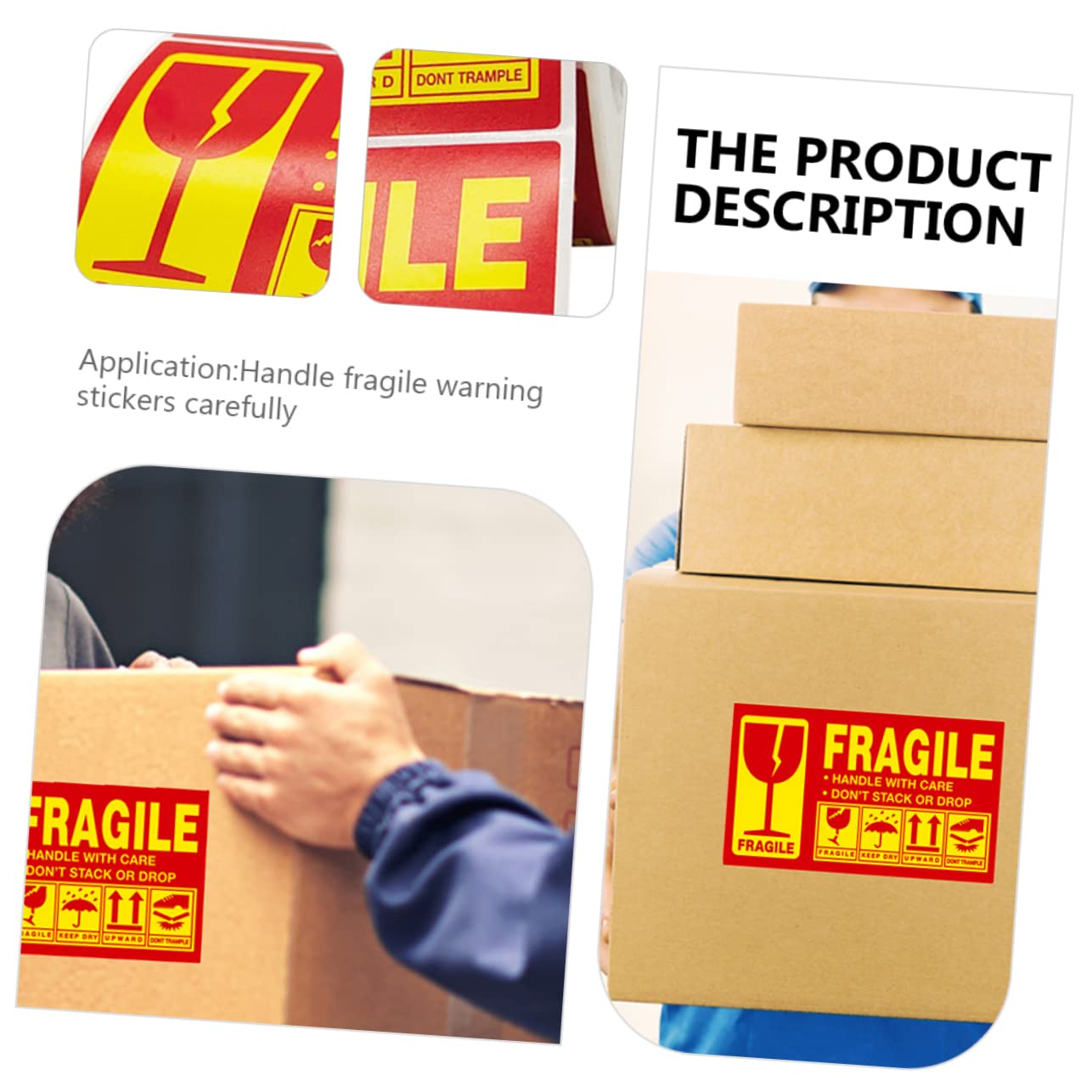 Etichette Fragile Adesive per Spedizione Etichette Avvertimento Fragile Adesivi Fragili per Imballaggio di Cura per Prodotti Fragili Adesivo per Confezione
