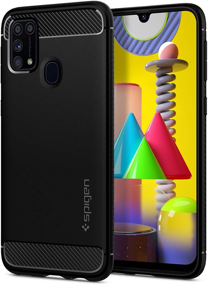 Spigen Rugged Armor Designed for Samsung Galaxy M31 Case (2020) - Matte Black