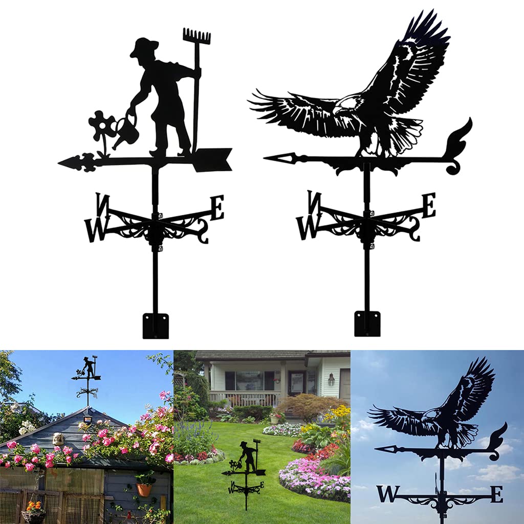 Girouette Fermier Fenteer - Acier Inoxydable, Style Vintage - Indicateur Vent Extérieur Jardin