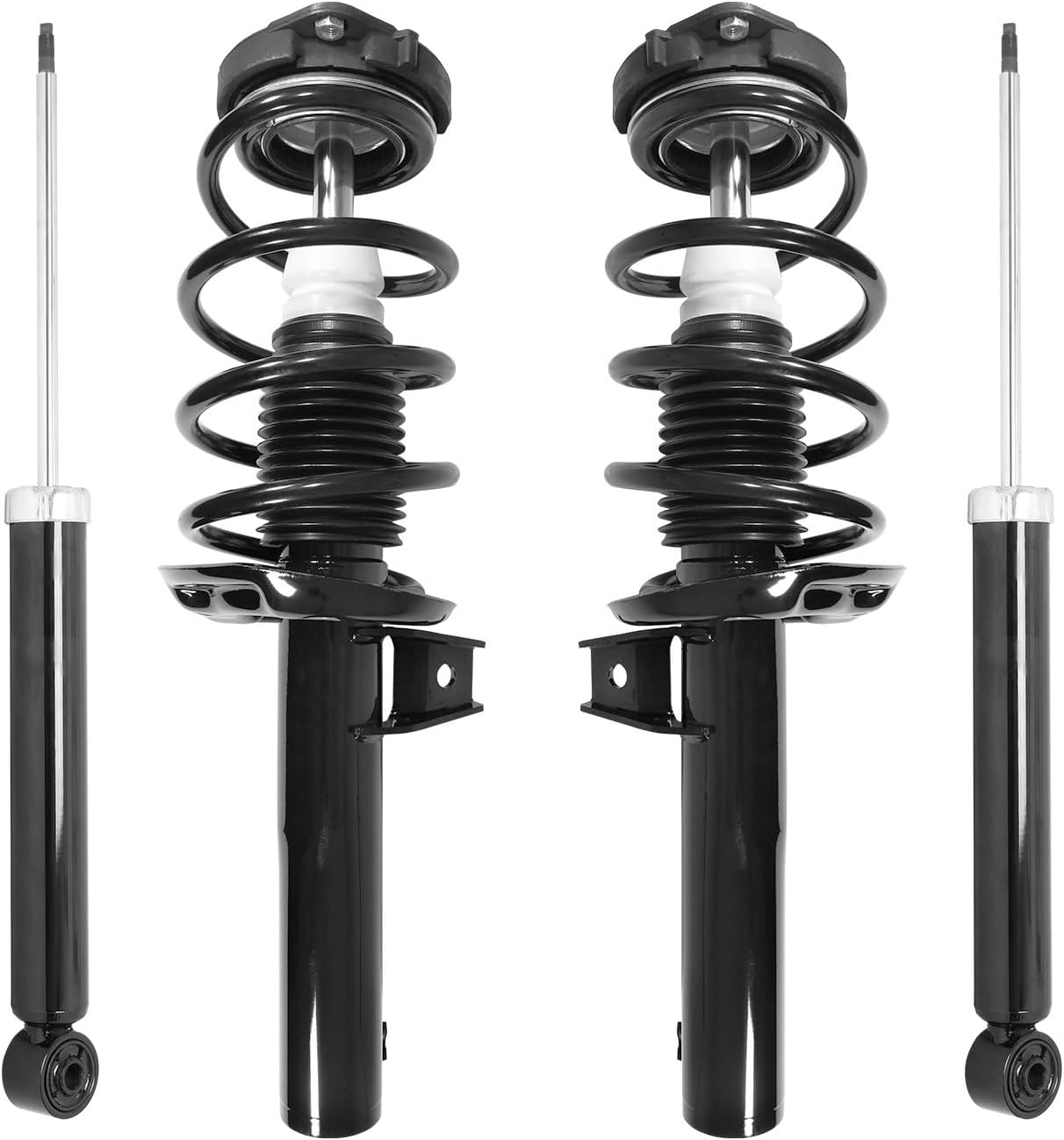 COMPLETESTRUTS - Front Complete Strut Assemblies with Coil Springs and Rear Shock Absorbers Replacement for 2009-2013 Audi A3 4 CYL (Set of 4)
