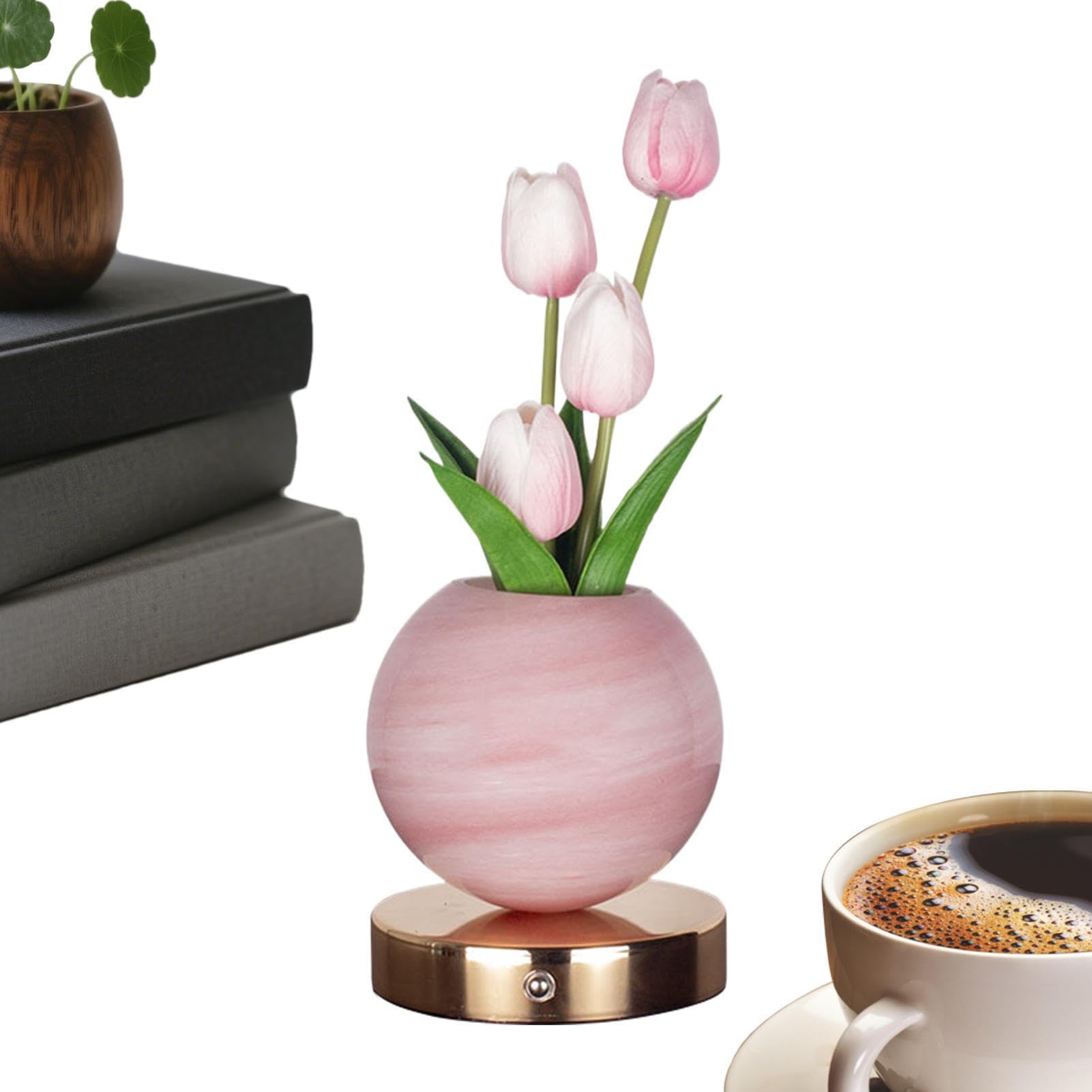 Lámpara Escritorio Con Flor Colores Regulable Recargable Por USB | Lámparas De Flores Tulipán Que Se Iluminan Para Salón, Dormitorio, Escritorio, Lectura Y Día De La Madre