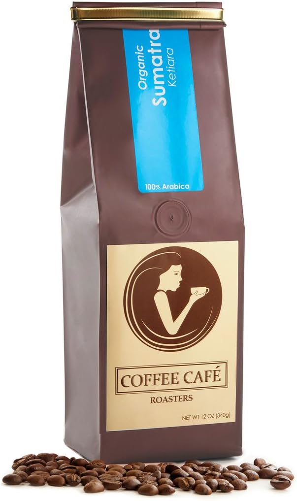 CFCF COFFEE Organic Sumatra Indonesian Whole Bean Coffee, Dark Rost, 100% Arabica 12 oz.