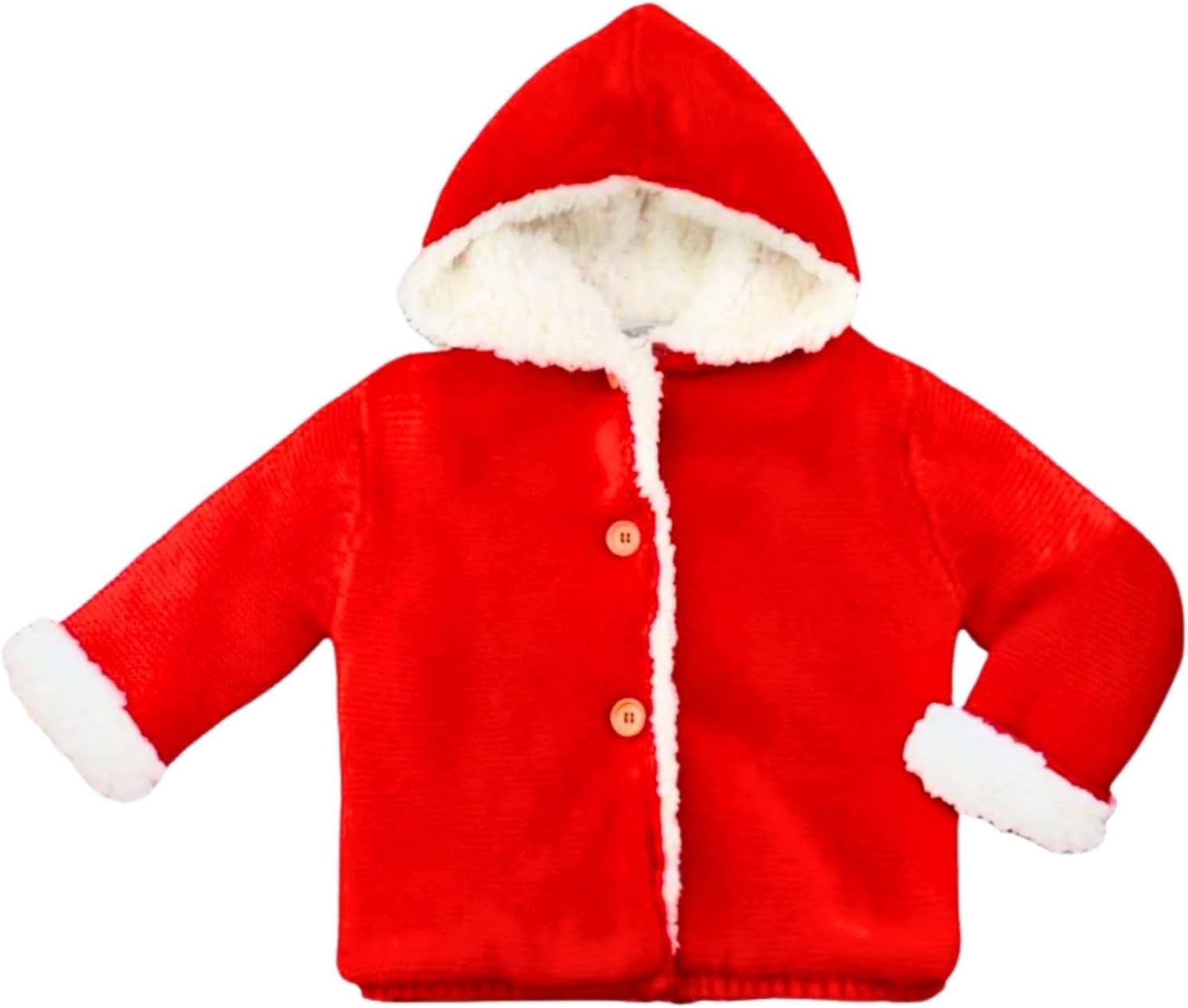 Carriage Boutique Sherpa Lined Baby Hooded Jacket – Soft Cotton Knit Infant Outerwear