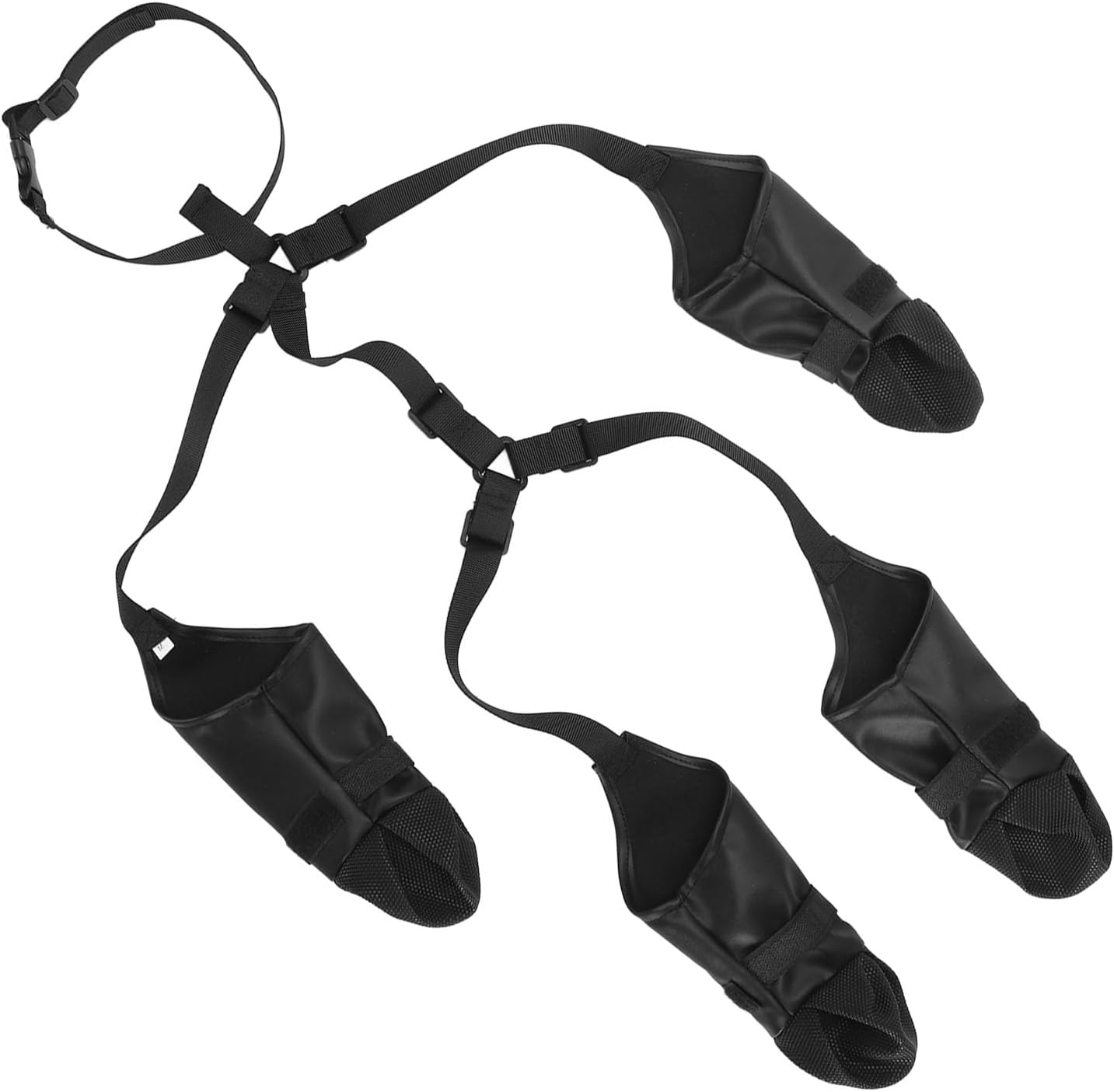 Dog Boots with Leggings, Adjustable Impermeable Dog Shoes with Non Slip Sole for Outdoor Walking (Black, M)