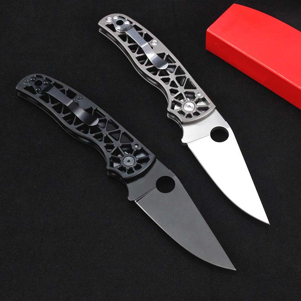 Klappmesser 8.23" Taschenmesser Hohl aus Alu Schwarz Edelstahl S30V & Kugellager, Scharfe stahl loch klinge messer, Kleine Outdoor Messer Survival Edc Jagdmesser einhandmesser, Tragbare camping messer