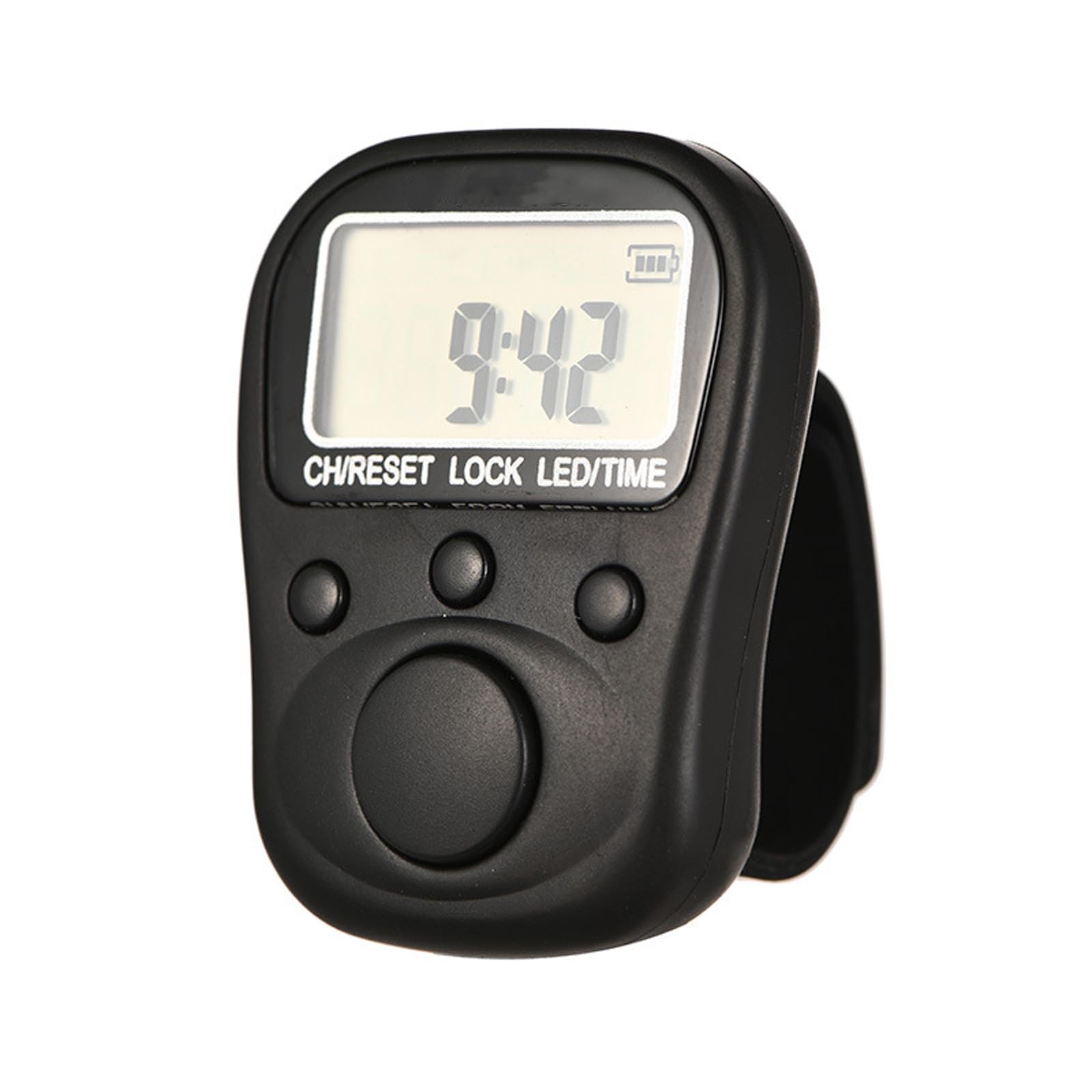 Rechargeable 6 Digit LCD Manual Counter with 7 Channel Multiple Task Management and Adjustable Silicone Rings for Fitness Tracking Fitness Reps Trackers