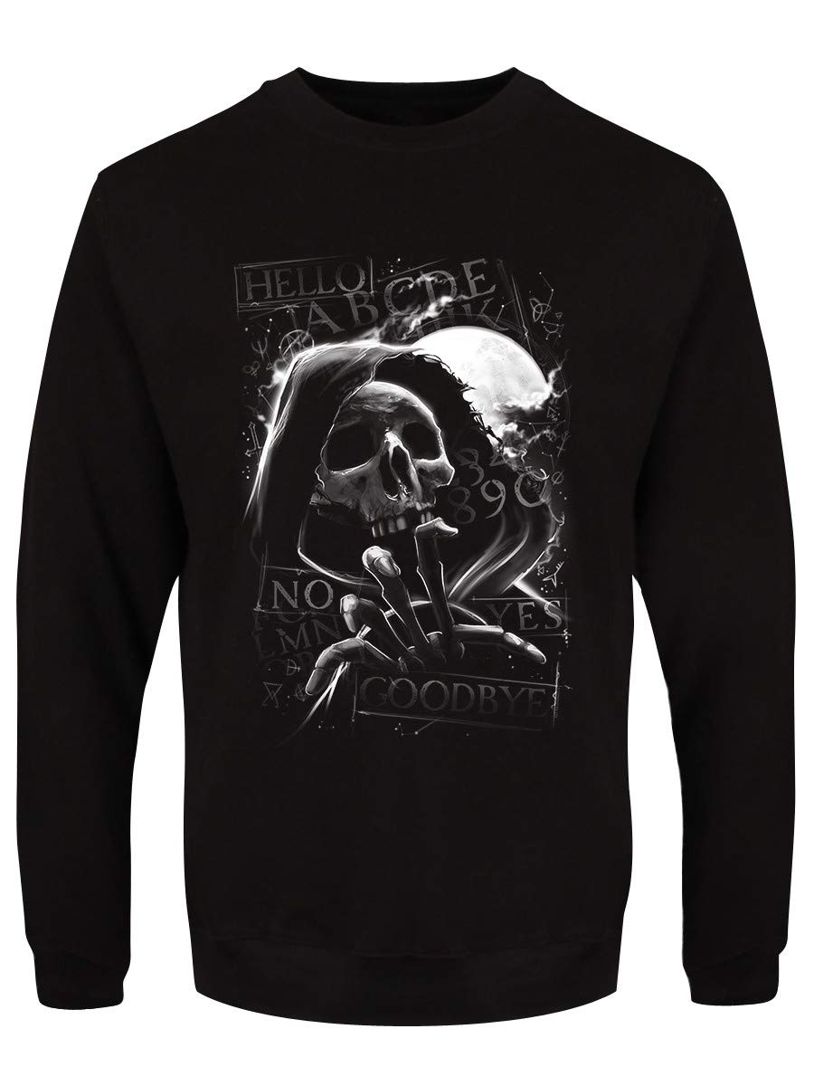 Pull noir Skull Moon Ouija Grindstore pour homme style gothique