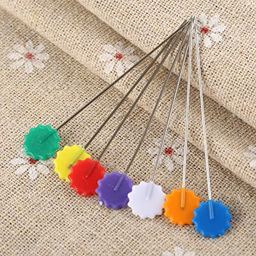 Mgoodoo 100Pcs Sewing Pins Flat Head, 1.97Inch Straight Pins Flower Head Quilting Pins For Dressmaker, Fabric, Craft, Sewing Project, Diy Jewelry Decoration #TOP4