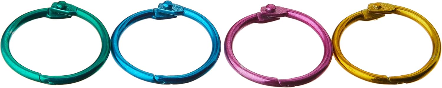 The Classics 1-Inch Diameter 50 Count Book Rings in Assorted Bright Colors (TPG-189) : Office Book Rings : Office Products