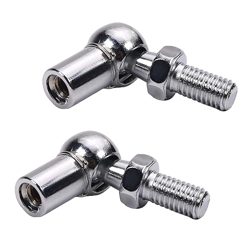 Fielect M6 - Soporte de resorte de gas con extremo de junta chapado en zinc A3, acero plateado, negro, 2 unidades, plata