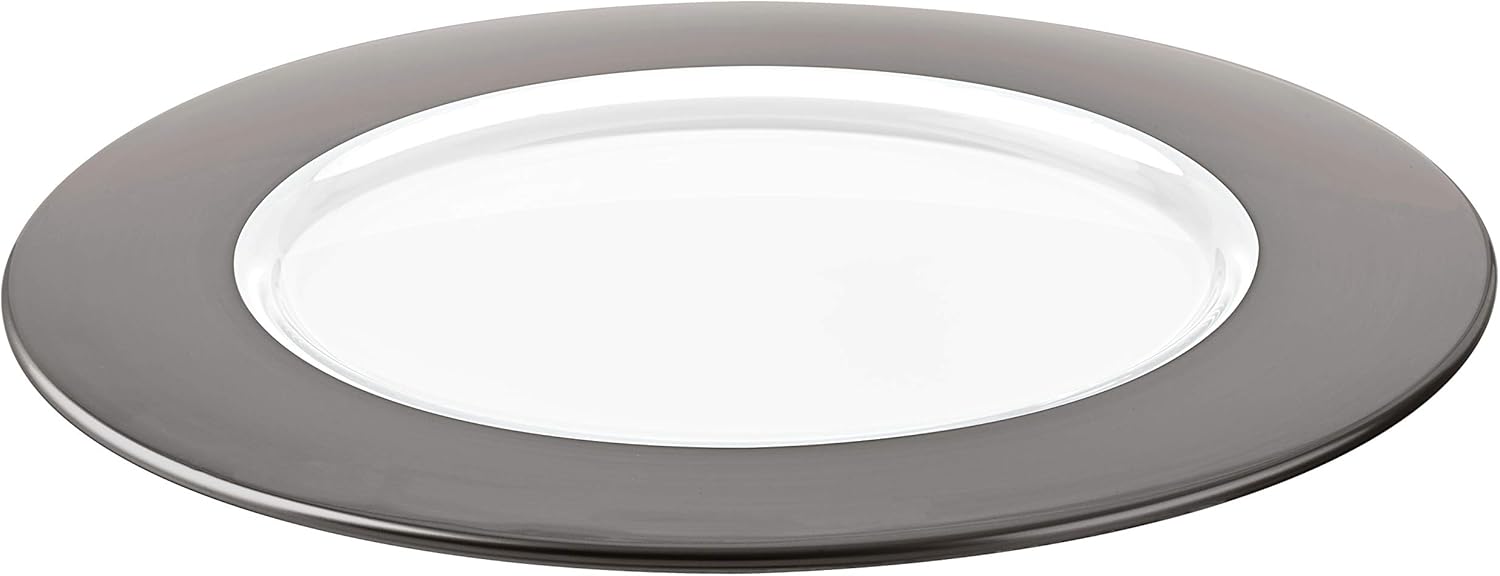 Barski - European Quality - Set of 2 - Glass Charger with A Beautiful Titanium Band - 12.6" D - Made in Europe