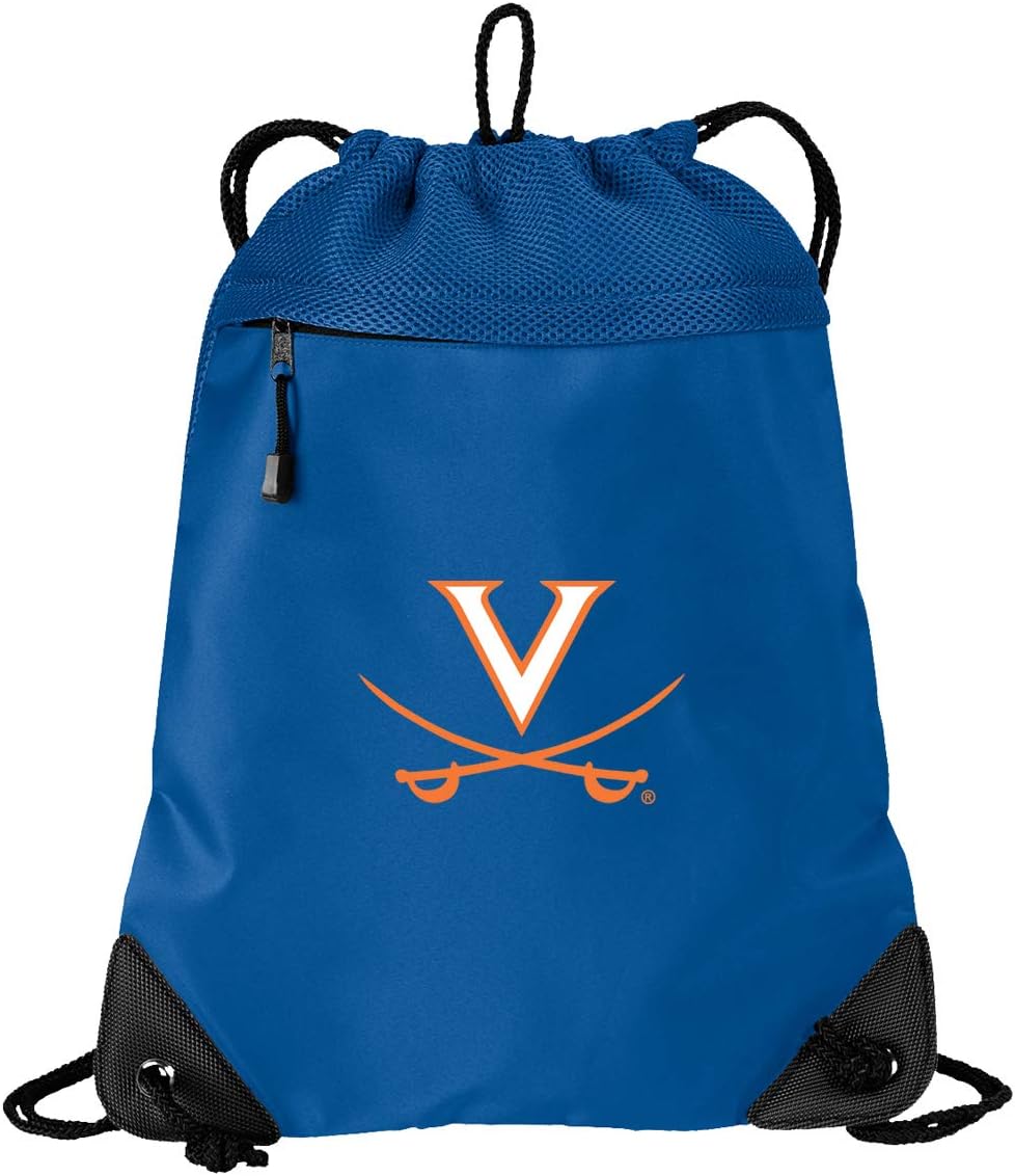 Broad Bay OFFICIAL University of Virginia Drawstring Backpack UVA Cinch Bag - COOL MESH & MICROFIBER