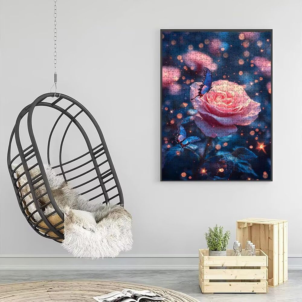 Puzzle 4000 sztuk, motyl różowa róża puzzle dla dorosłych 4000, drewniane puzzle, klasyczne gry edukacyjne, niemożliwe wyzwanie, rodzina gier, kreatywny prezent DX0YL1-360