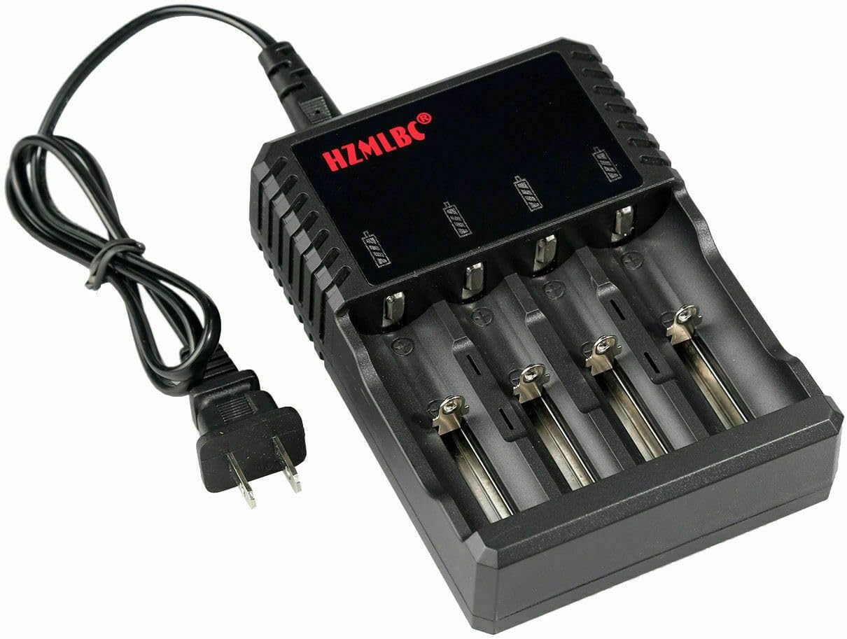 4 Slot Battery Charger Four-Slot Universal Charger Charging for 3.7v Lithium Rechargeable Batteries Compatible 18650 26650 14500 16340 RCR123A 10440 17670 18490 17500 17335 Lithium Battery
