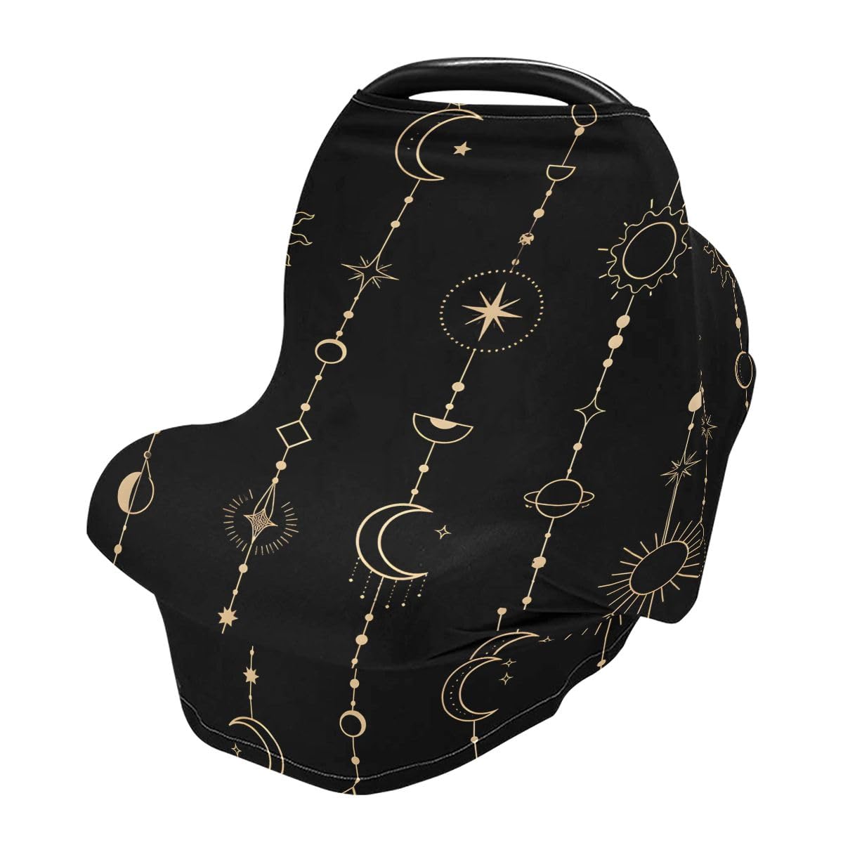Sun Moon Stars Nursing Cover Breastfeeding Scarf, Car Seat Covers for Babies Infant Stretchy Soft Breathable Multi-Use Cover Ups, Gift for Boys Girls