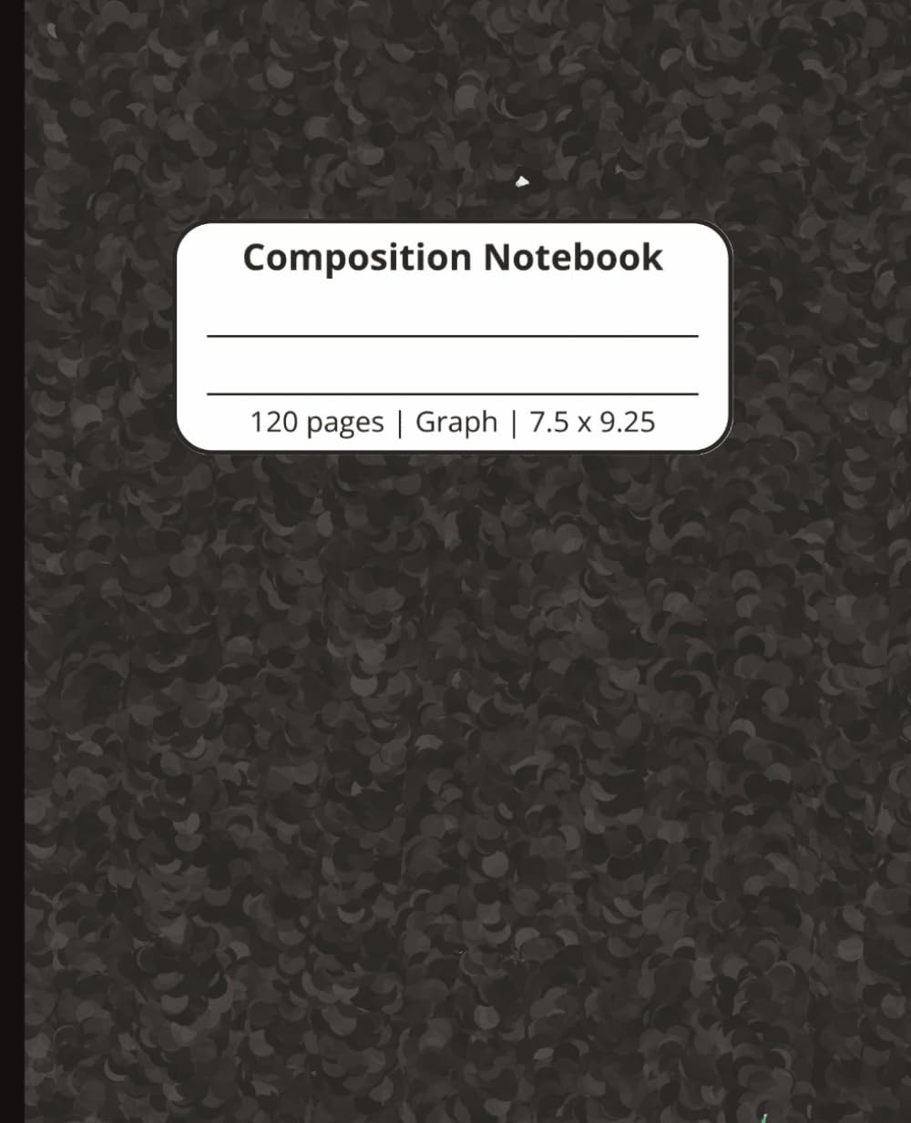 Black Graph Paper Composition Notebook – 5x5 Grid, 7.5x9.25, 120 Pages | Grid Notebook for Math, Drawing, Technical Sketching | Great for Office or School