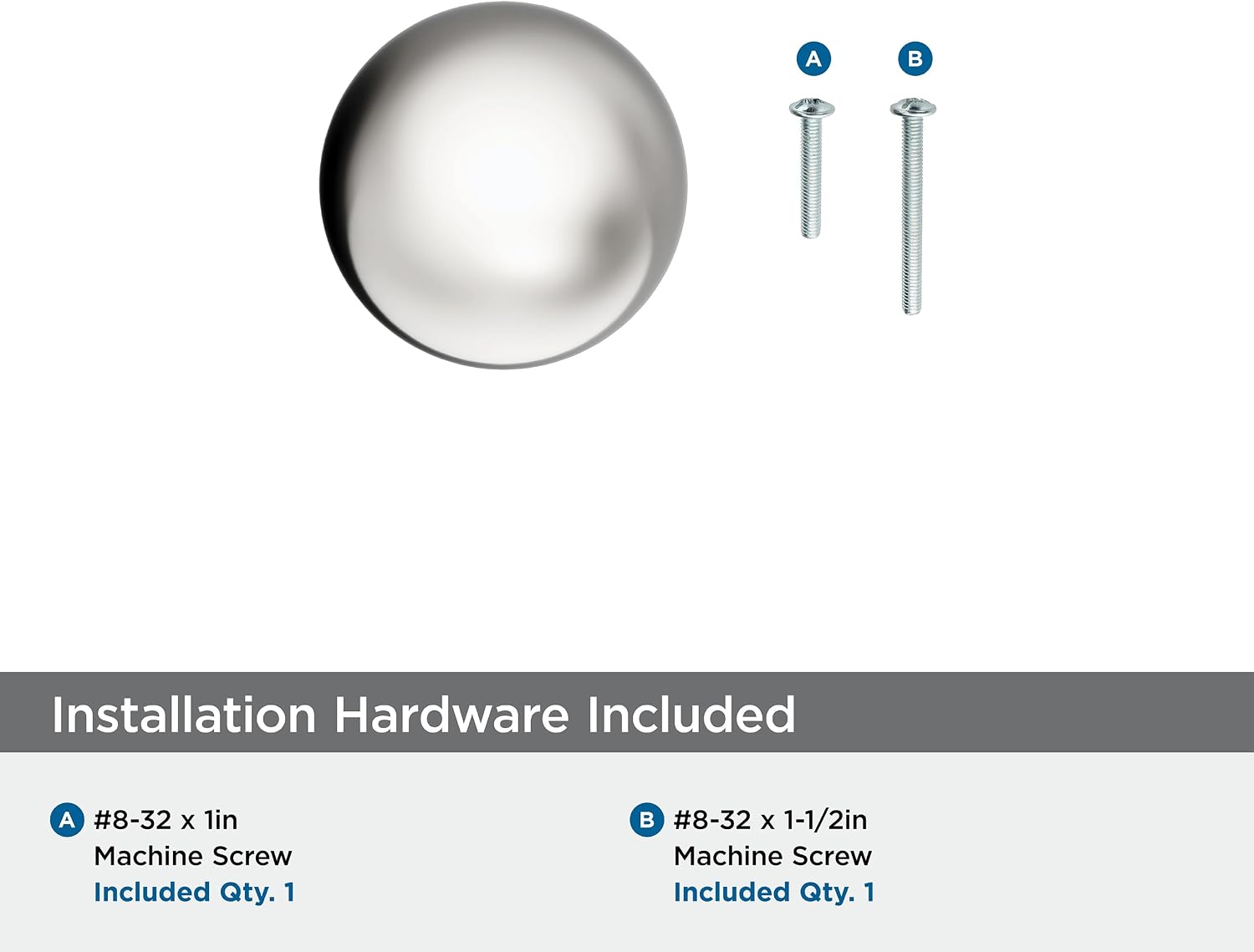 Amerock Cowrie 1-1/8 inch (29mm) Diameter Polished Nickel Cabinet Knob, BP37700PN