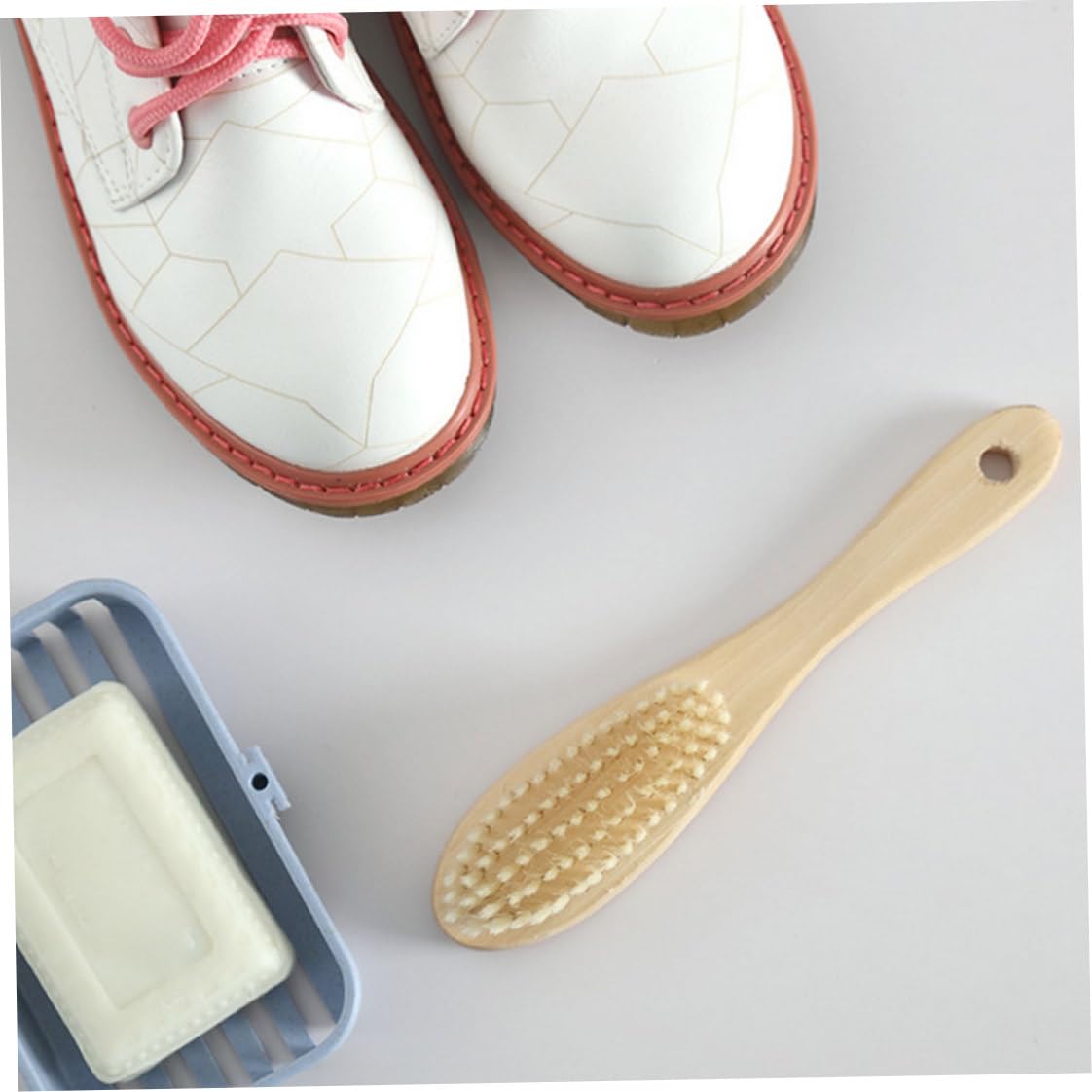 Cepillo de Ropa Soft Bristles Lavandería Cepillo de Limpieza con Mango Largo de Madera para la Limpieza de lavandería de la Oficina en casa
