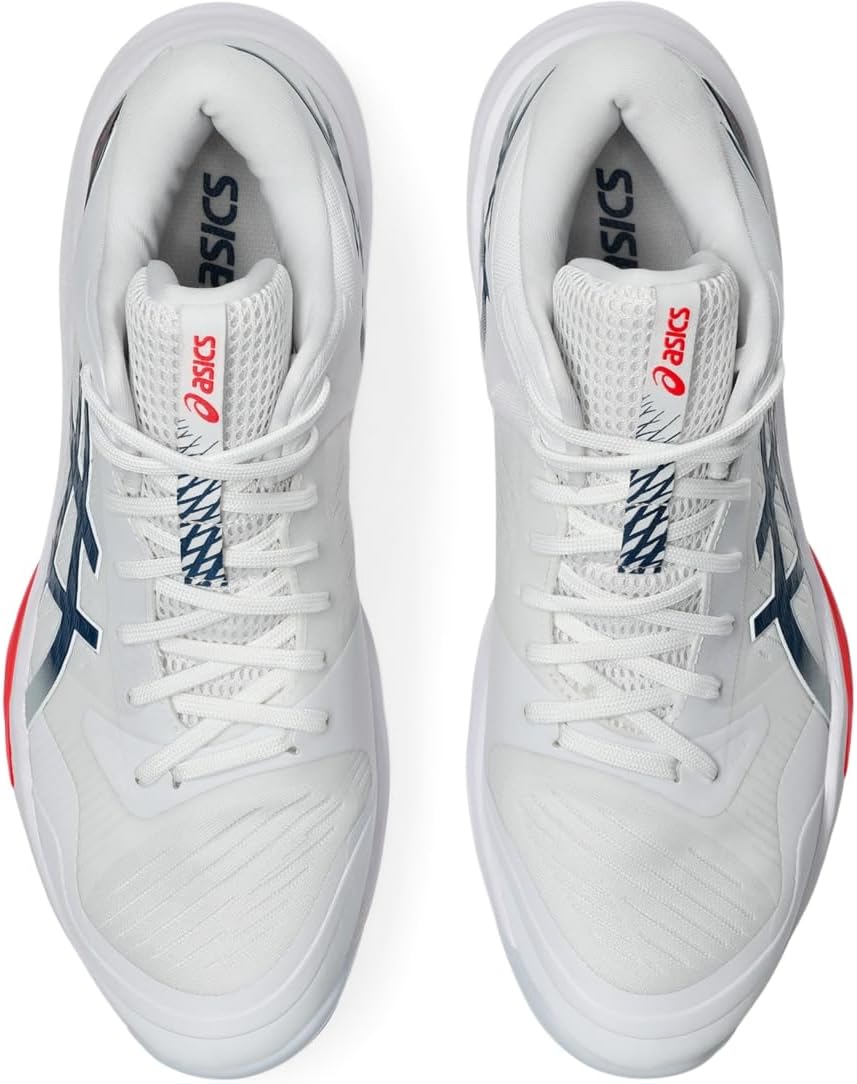 ASICS Men's Sky Elite FlyteFoam Mid Top 3 Volleyball Shoes, 7.5, White/MAKO Blue - Image 6