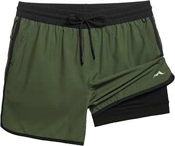 maamgic Workout Running Shorts for Men Retro 5 Inch Gym Shorts with Liner Quick Dry 2 in 1 Athletic Shorts