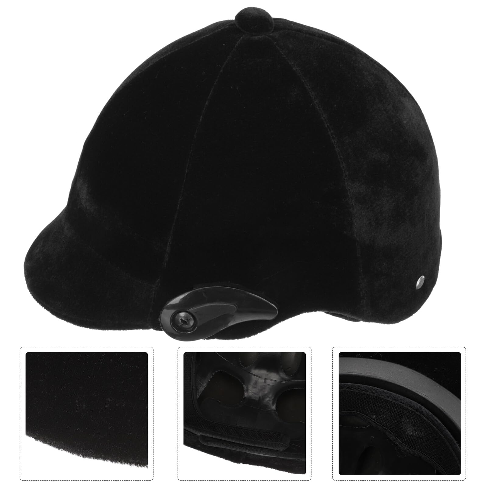 Cabilock Casco da Equitazione Cintura Mentoniera Regolabile in Polipropilene Leggero per Bambini Imbottitura Removibile e Ventilazione Completa per Sport Equestre