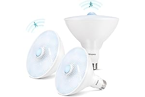 Minpory Motion Sensor Flood Light Bulbs, 2000 Lumen Outdoor LED Floodlight Bulbs