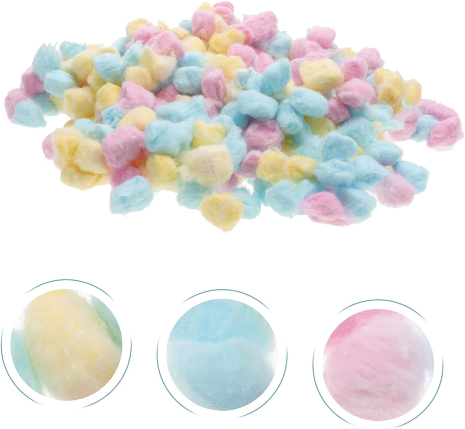 Cotton Balls Pack Small Colored Face Cleaning Supplies for Newborns Soft Pink Yellow Blue Cotton Balls for Makeup Removal Handicraft Use and Gentle Skin Care