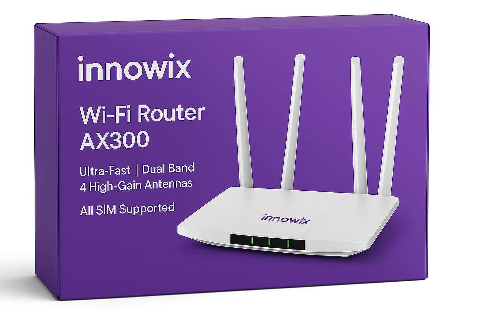 INNOWIX Wireless Router 4G Mobile Sim Based Router with Four Antenna, Output 4G/2.4Ghz, Plug and Play, Ideal for NVR, DVR, WiFi Camera,All 4G Sim Card Support-image-27