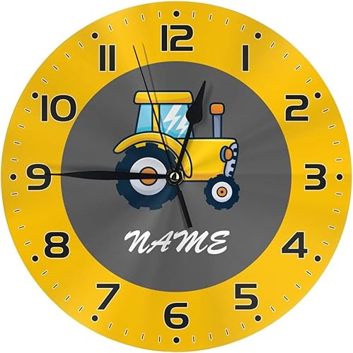 Vista 87 de Reloj de pared personalizado con diseño de unicornio y rosa con purpurina para habitación de los niños, reloj de pared personalizado con nombre