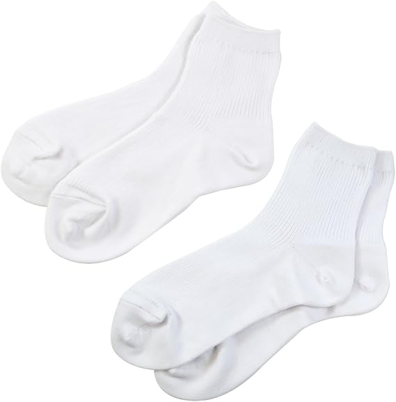 Amazon スクールソックス ショート丈 白 リブ柄 ８足セット つま先かかと補強 日本製 15a 109 19 21cm 靴下 通販