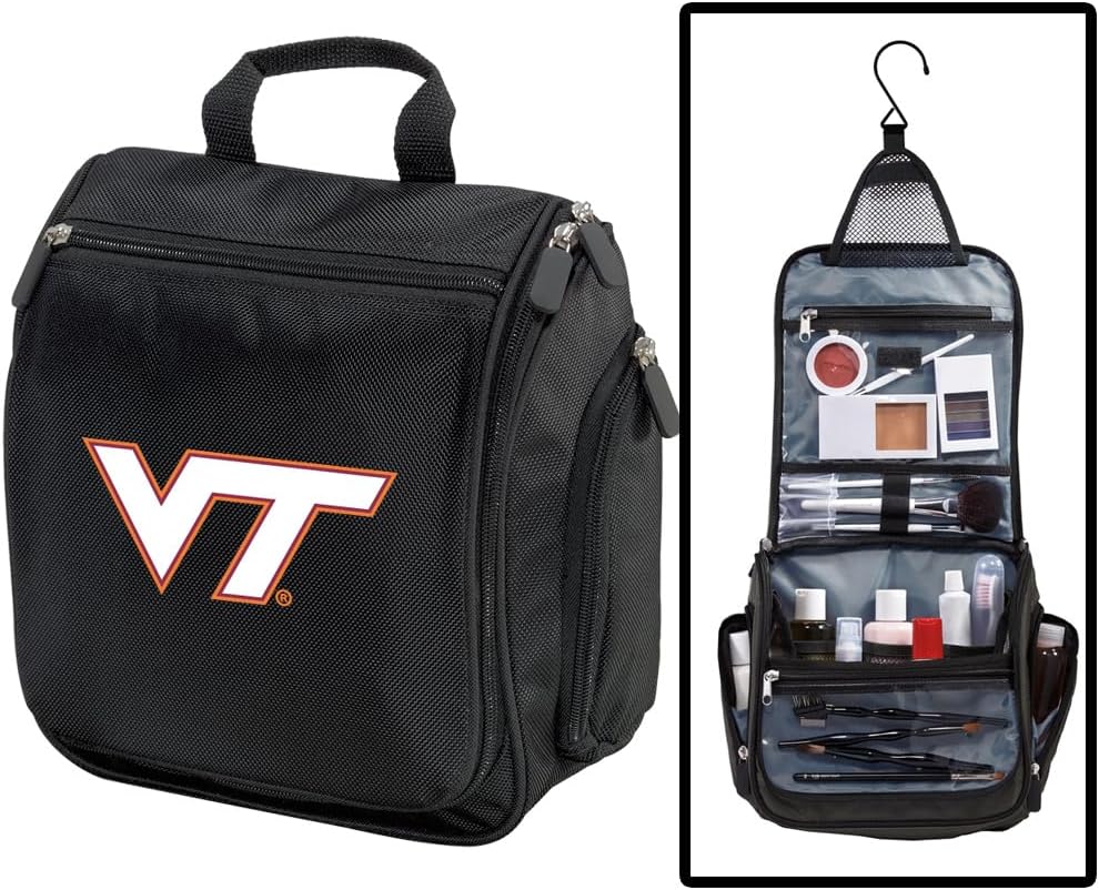Broad Bay Virginia Tech Toiletry Bags or Hanging Travel Organizer Bag for Men or Women (Multi Color Black)