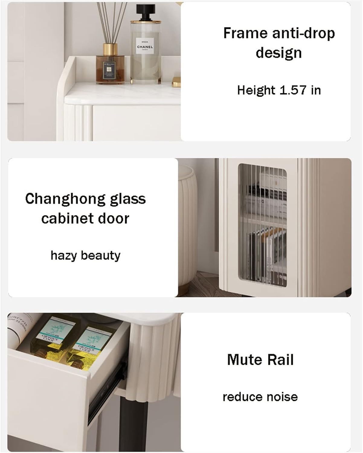 Vanity Dressing Table Set Luxury Makeup Bench with 3 Colors Led Hd Mirror,Comfortable Stool Drawers Cabinet,Modern Simple Style,for Girl's Gift (Size : 60cm) ()