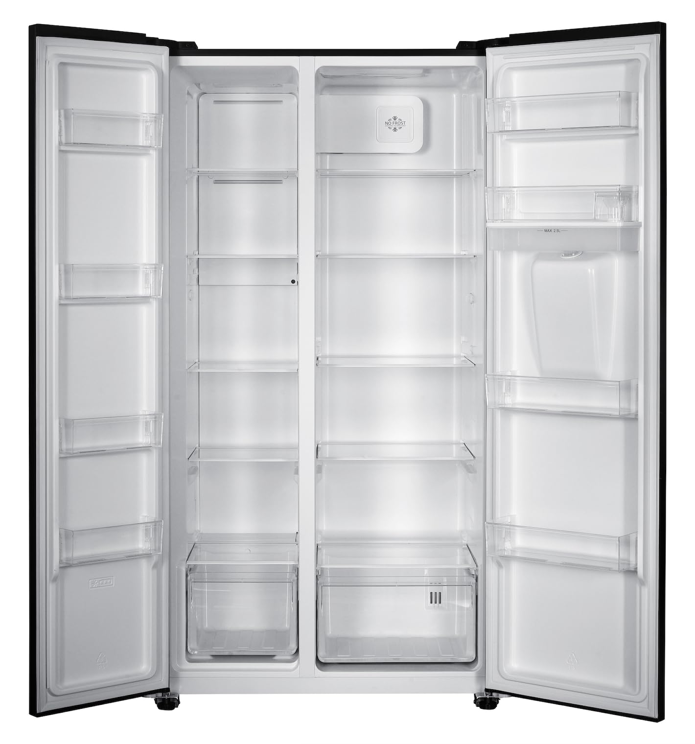 GEDTECH GSBS510BL 510L (324L + 181L) - Frigorífico multipuerta, dispensador de agua, negro