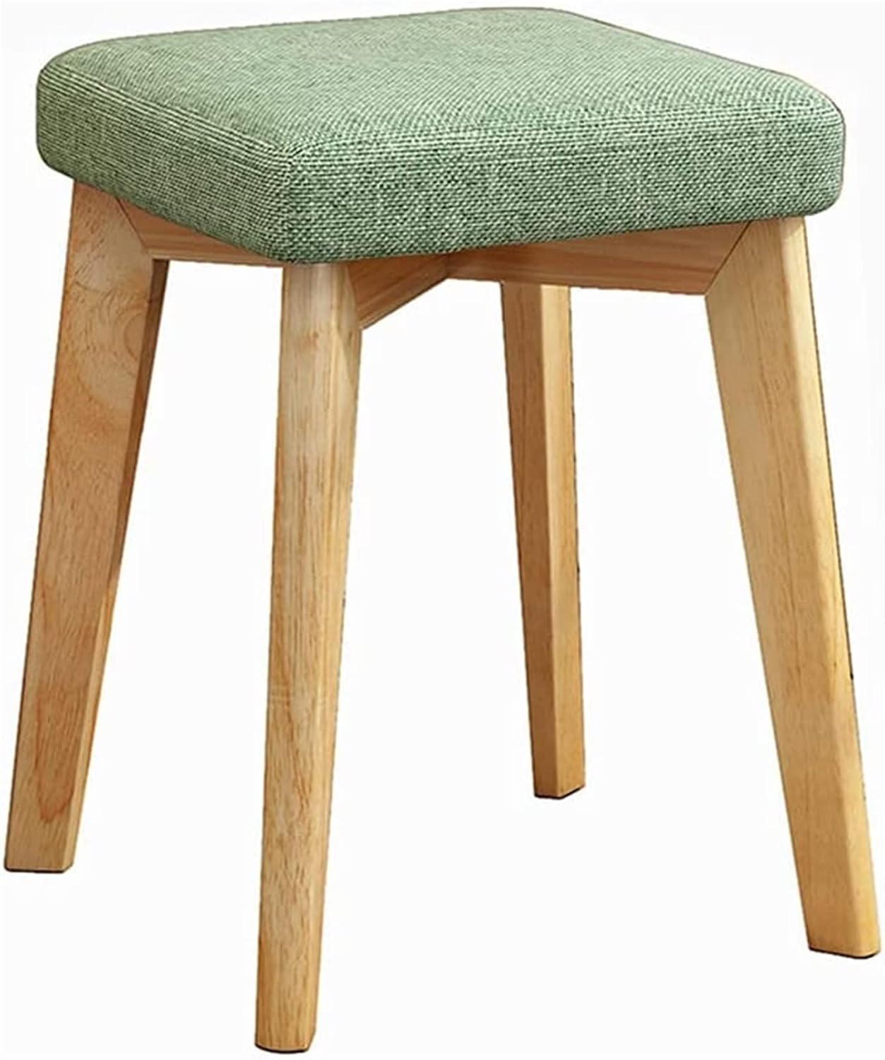 Vanity Stool Bedroom Vanity Chair Upholstered Seat Wooden Dining Stool Bedroom Makeup Stool Reception Room Stool Desk Stool Shoe Changing Stool Rubber Wood Material(Grey)