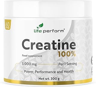 Life Perform 100% Creatine Monohydrate 300g Powder | Micronised | Pure Unflavoured | Two Months Supply | 5g of creatine per one Serving | Perfect for Strength and Recovery
