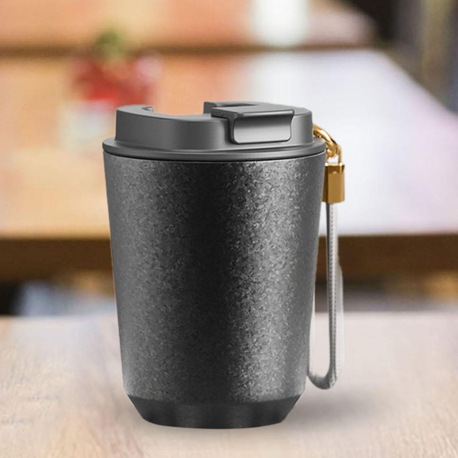 Generic Tasse Isotherme Café Mug Tumbler Gourde Réutilisable En Titane avec Lanière Solide et Couvercle Étanche Conçue pour Aventures Extérieures Maison Voyag, 380 Ml