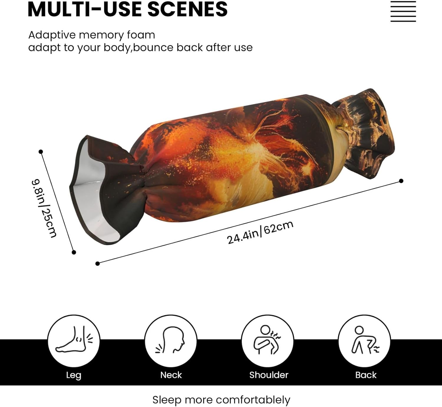 Volcano Print Candy Cylindrical Comfortable Pillow Throw Pillows Home Decor Easy Maintenance